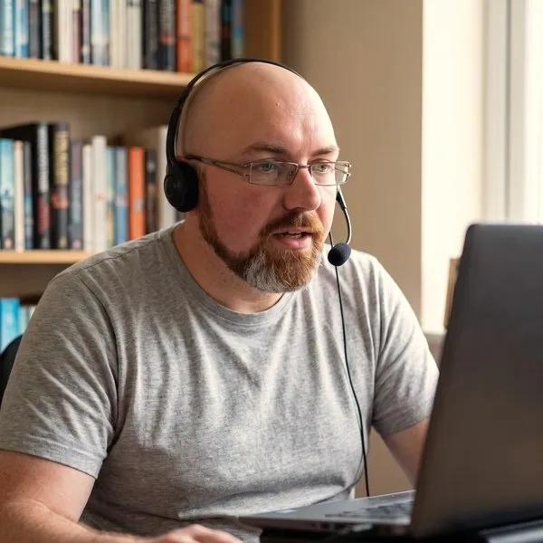 Jérôme, enseignant, pendant une session de code en direct