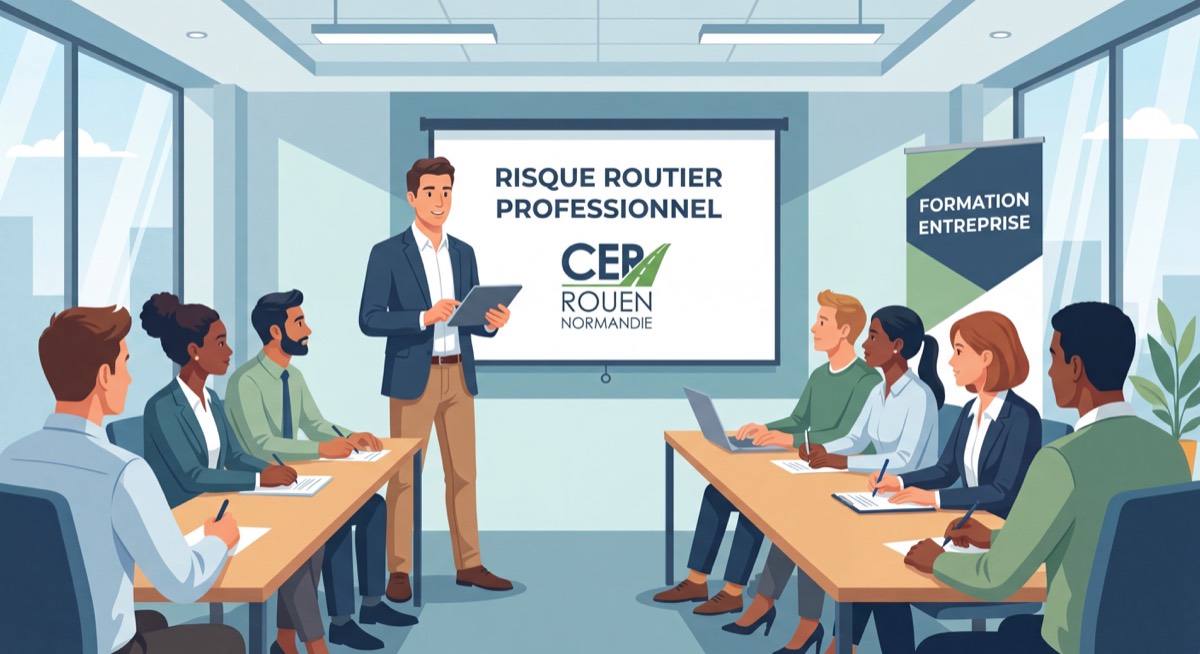 Formateur CER Rouen Normandie animant une session de sensibilisation au risque routier professionnel en entreprise